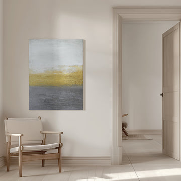 Golden Grey Horizon | Canvas - Room Interior 1