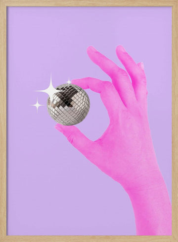 Pink Glow Sphere | Poster - Wood Frame Interior