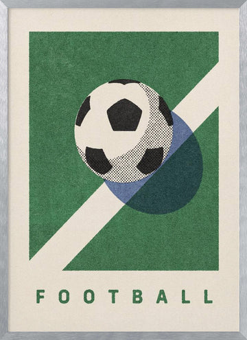 Classic Football Field | Poster - Silver Frame Interior
