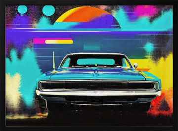 Classic Car Pop Art | Poster - Black Metal Frame Interior
