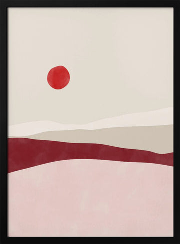 Minimalist Desert Sun | Poster - Black Metal Frame Interior