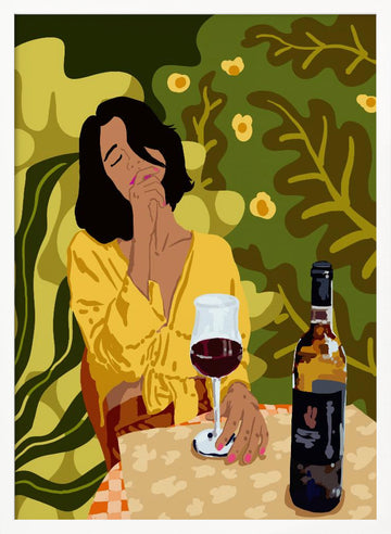 Pensive Woman Outdoors | Poster - White Frame Interior