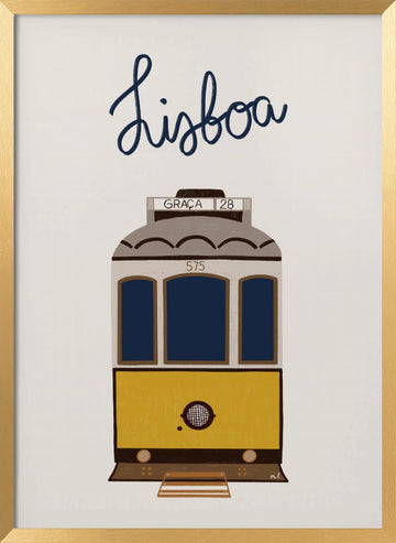 Iconic Lisbon Tram | Poster - Gold Frame Interior