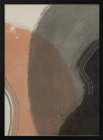 Earthy Abstract Curves | Poster - Black Metal Frame Interior