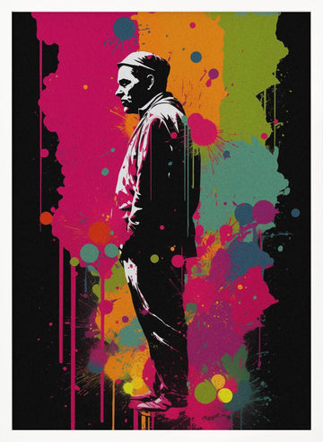 Vibrant Street Art Man | Poster - White Frame Interior