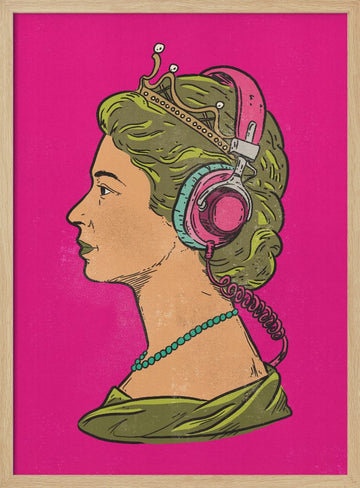 Royal Headphones | Poster - Wood Frame Interior