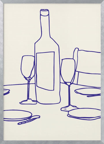 Wine and Dine | Poster - Silver Frame Interior