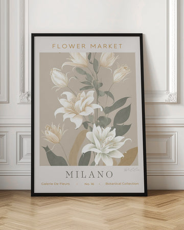 Elegant Cream Lilies | Poster - Room Interior 1