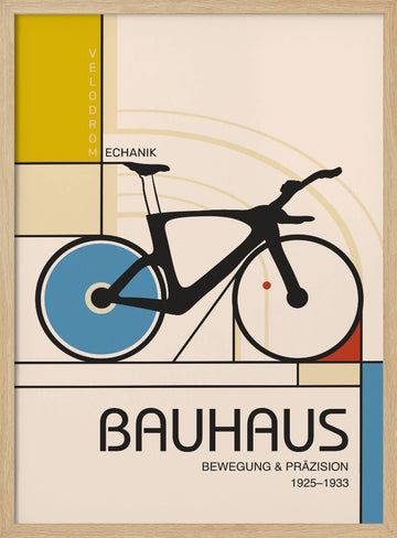Bauhaus Geometric Cycling | Poster - Wood Frame Interior
