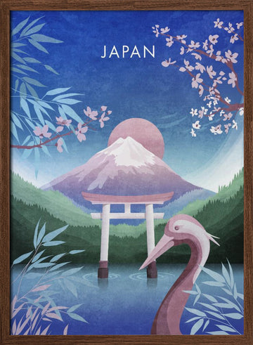 Tranquil Japan Dream | Poster - Walnut Frame Interior