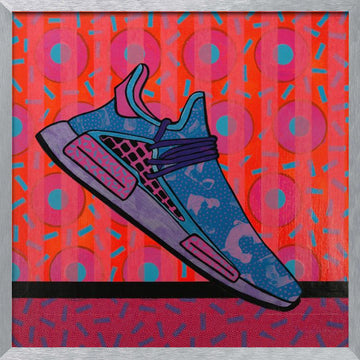 Vibrant Pop Art Sneaker | Poster - Silver Frame Interior
