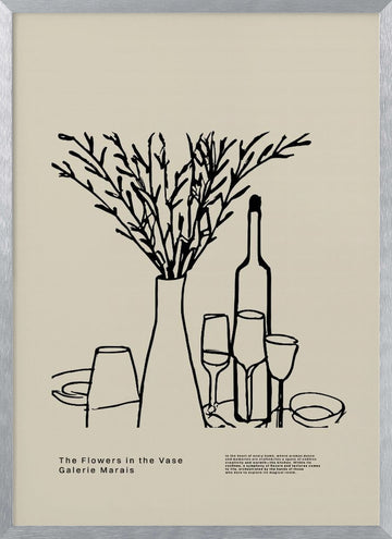 Vase and Glasses | Poster - Silver Frame Interior