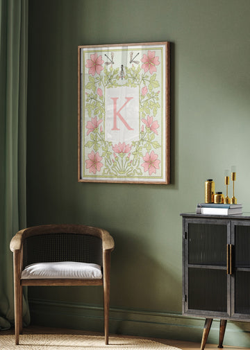 Floral K and Dragonflies | Poster - Room Interior 2
