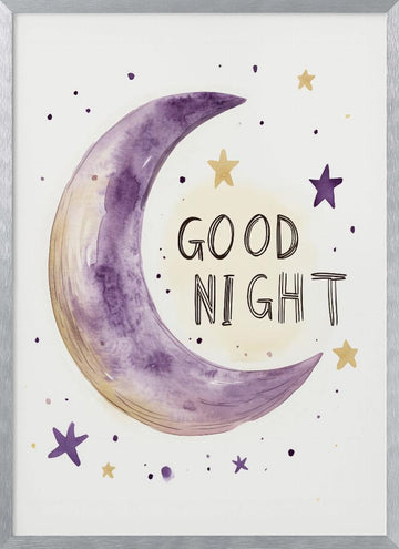 Moonlit Slumber | Poster - Silver Frame Interior