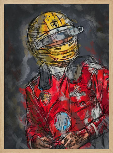 Focused Racing Driver | Poster - Wood Frame Interior