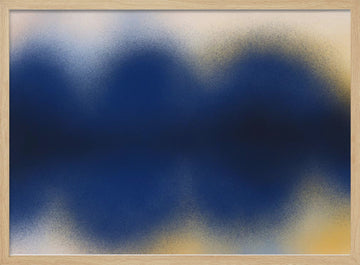 Abstract Blue Gold Hues | Poster - Wood Frame Interior