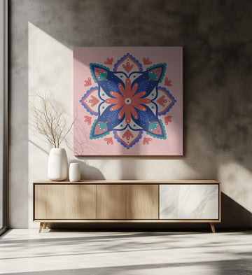 Bohemian Floral Mandala | Canvas - Room Interior 2