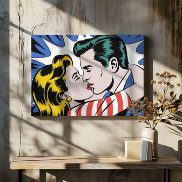 Romantic Comic Kiss | Canvas - Room Interior 2