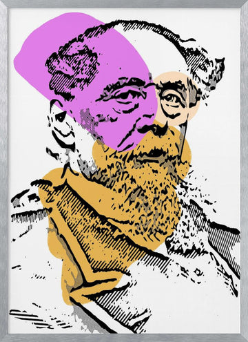 Bearded Man Pop Art | Poster - Silver Frame Interior