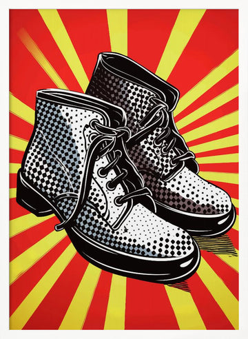 Pop Art Boots | Poster - White Frame Interior