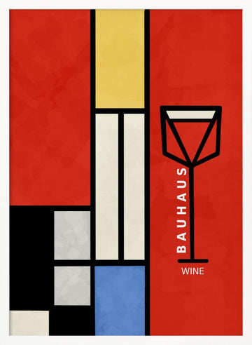 Modern Geometric Wine | Poster - White Frame Interior