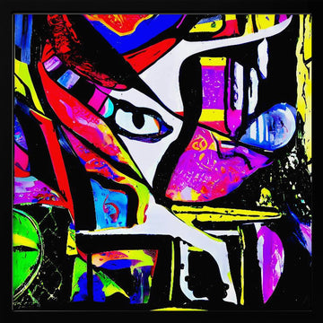 Vibrant Abstract Gaze | Poster - Black Metal Frame Interior