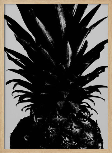 Bold Black Pineapple | Poster - Wood Frame Interior