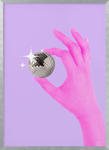 Pink Glow Sphere | Poster - Silver Frame Interior