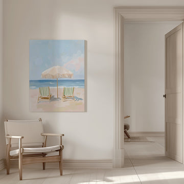 Serene Beach Day | Canvas - Room Interior 1