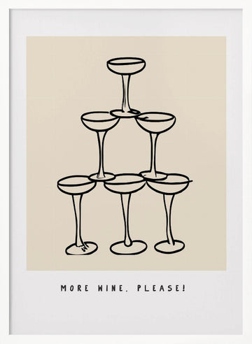Wine Pyramid Joy | Poster - White Frame Interior