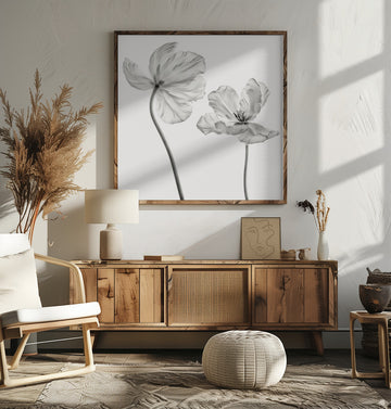 Graceful Monochrome Tulips | Poster - Room Interior 2