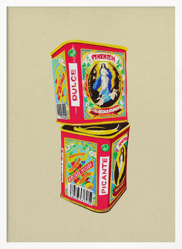 Spanish Paprika Cans | Poster - White Frame Interior