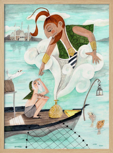 The Fisherman and the Jinni | Poster - Wood Frame Interior