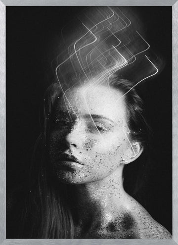 Ethereal Glitter Woman | Poster - Silver Frame Interior