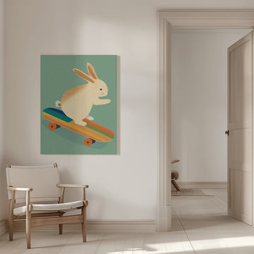 Skateboarding Bunny | Canvas - Room Interior 1