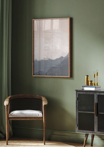 Misty Mountain Abstract | Poster - Room Interior 2