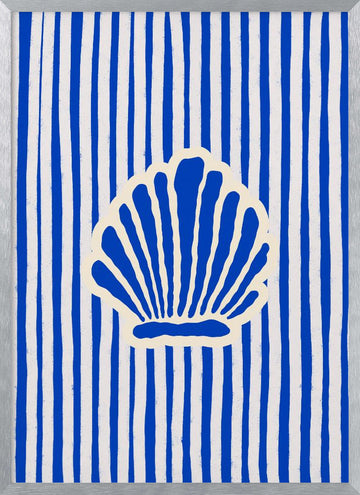 Coastal Shell Stripes | Poster - Silver Frame Interior