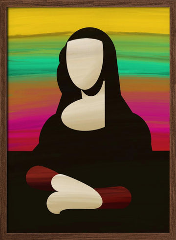 Vibrant Abstract Portrait | Poster - Walnut Frame Interior