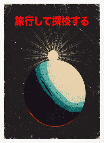 Retro Cosmic Sunrise | Poster - White Frame Interior