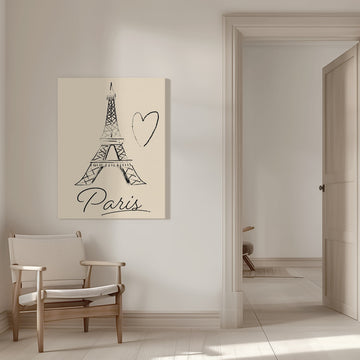 Eiffel Tower Paris Love | Canvas - Room Interior 1