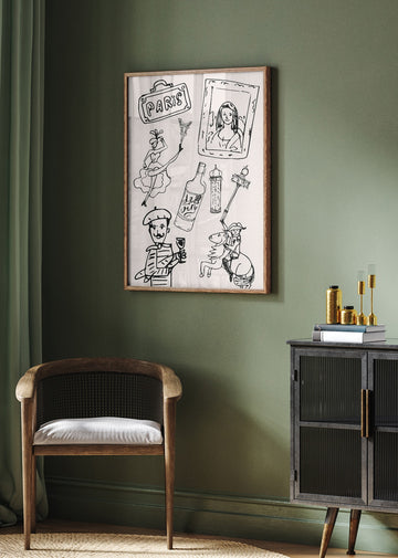 Parisian Icons Illustration | Poster - Room Interior 2
