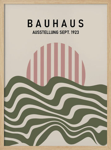 Bauhaus Desert Sun | Poster - Wood Frame Interior