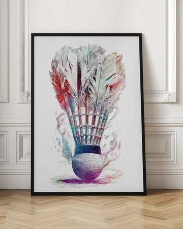 Colorful Badminton Shuttlecock | Poster - Room Interior 1