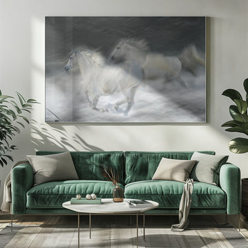 Dreamy White Horses | Poster - Room Interior 1