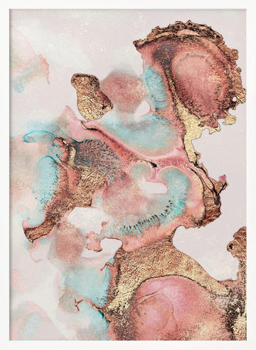 Liquid Gold and Teal | Poster - White Frame Interior