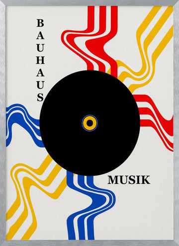 Bauhaus Music Record | Poster - Silver Frame Interior