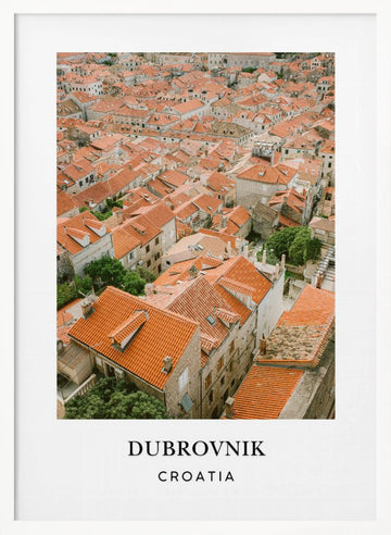 Roofs of Dubrovnik Travel Poster | Poster - White Frame Interior