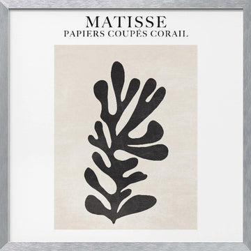 Coral Silhouette | Poster - Silver Frame Interior