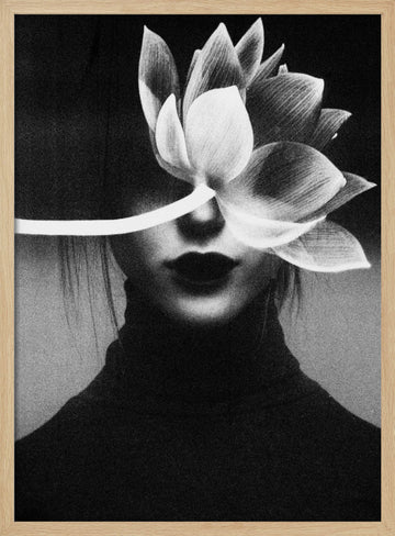 Elegant Lotus Portrait | Poster - Wood Frame Interior