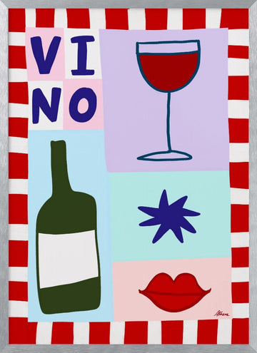 Vino | Poster - Silver Frame Interior